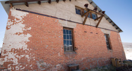 The only brick structure in Bodie. It's along Main Street.