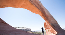 On the base of Wilson's Arch just outside of Moab,Utah